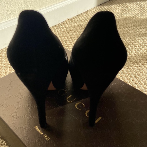Black suede Gucci platform pump size 38 made in Italy - Picture 11 of 14